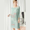 LANMREM 2022 Autumn Buttefly Diamond Patchwork Mesh Dress Female Pleated Loose Design Dresses Women Clothes 2W1948