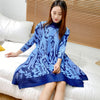 LANMREM 2022 Autumn Dress Three Quarter Sleeved Pleated Print Dresses For Women Tide 2A2896