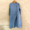 LANMREM 2022 Autumn Pleated Dress Women Irregular Round Neck All-match Dresses Female 2W897