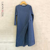 LANMREM 2022 Autumn Pleated Dress Women Irregular Round Neck All-match Dresses Female 2W897