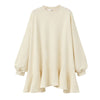 LANMREM 2022 Autumn Winter Casual Women Short Dress Solid Color Wild Loose  Ruffled Dress TC109
