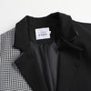 LANMREM 2022 Autumn Winter Irregular Blazer With Belt Female Plaid Patchwork Single Breasted Suit Coat Women 2W1682