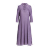 LANMREM 2022 s Women's Pullover Loose Pleated Dress V- Neck Mid-calf Three Quarter Sleeve Autumn 2T1425