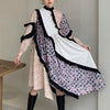 LANMREM 2022 autumn  Dress Women Long Sleeve  Patchwork Printed Flower Dresses Ladies Party Clothes 2A3301