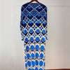 LANMREM 2022 Spring Autumn Pleated Printed Dress Female Three Quarter Sleeve Loose Round Neck Dresses Women's 2W2121