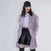 LANMREM 2022 Autumn Womens Blazer Purple Long Sleeve Notched  Jacket Loose Coat Female High Street Blazers 2D4004