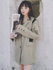LANMREM 2023 Women Autumn Notched Blazer Female Single Breasted Solid Color Long Sleeve Casual Coats 2J1432
