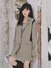LANMREM 2023 Women Autumn Notched Blazer Female Single Breasted Solid Color Long Sleeve Casual Coats 2J1432