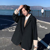 LANMREM 2022 Women Spring Autumn Lapel Blazer Notched Solid Color Long Sleeve Single Button Casual Coats Female Fashion2J738