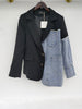 LANMREM Biker Jacket Denim Motorcycle Women Irregular Coat Temperament Tide Autumn Patchwork 2022  2K2313