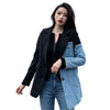 LANMREM Biker Jacket Denim Motorcycle Women Irregular Coat Temperament Tide Autumn Patchwork 2022  2K2313