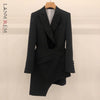LANMREM Black Suit Blazers With Irregular Skirts Women Autumn 2022 Korean Slim Casual Skirt Suit Sets Female 2C316