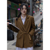 LANMREM Casual Belt Blazer Women's Autumn Notched Irregular Niche High-end Solid Color Loose Coats Lady Clothing 2R3619