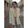 LANMREM Casual Belt Blazer Women's Autumn Notched Irregular Niche High-end Solid Color Loose Coats Lady Clothing 2R3619