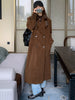 LANMREM Corduroy Long Blazers Coat For Women Notched Double Breasted Thick Loose Clothing Female 2023 Autumn 2R7860