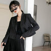 LANMREM Dark Three-dimensional Composite Fabric Chic Suit Short Coat Women's 2022 Spring Notched Blazer Female 2C630