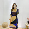 LANMREM Fold Dress 2022 Women's Autumn   Loose Cover Belt Thin Dresses Printed Female Casual Clothes 2D1127