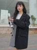 LANMREM Irregular Blazers For Women Notched Double Breasted Color Block Plaid Coats Female Clothing Autumn 2R7681