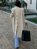 LANMREM Korean Style Women Long Loose Blazer Notched Double Breasted Coats Female Chic Clothing 2023 Autumn 2R3853