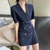 LANMREM Loose Fit Temperament 2022 Lapel Collar High Waist Short Sleeve Dress Women Spring Arrive 2K22085