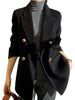LANMREM  Wool Blazers For Women Notched Double Breasted Office Lady High End Coats Solid Color 2023 Autumn Winter 2R6580