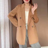 LANMREM  Wool Blazers For Women Notched Double Breasted Office Lady High End Coats Solid Color 2023 Autumn Winter 2R6580