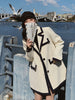 LANMREM Patchwork Casual Blazers For Women Turn-down Collar Long Sleeve Loose Single Breasted 2023 Autumn 2N303