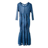 LANMREM Solid Color V-neck Seven-point Sleeve Three-dimensional Pleated Plus Woman Dress Casual 2022 autumn TV738