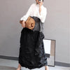 LANMREM Stand Collar Hit Color Long Pullover Dress Women 2022  Autumn Vintage Loose Temperament Pleated Dress Tide PD144