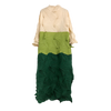 LANMREM Stand Collar Hit Color Long Pullover Dress Women 2022  Autumn Vintage Loose Temperament Pleated Dress Tide PD144