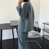 LANMREM Women Pink Blazer Notched Long Sleeve Loose Fit Jacket Temperament Tide Autumn And Autumn 2022 2E1486