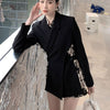 LANMREM Women's 2022 Spring Autumn Black Jacket Backside Hollow Out Elegant Tops For Female Ladies Casual Style 2A3268