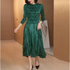 LANMREM Women's Dress Folds Design Loose  Long Sleeve Female Elegant Dresses 2022 autumn winter 2D1464