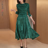 LANMREM Women's Dress Folds Design Loose  Long Sleeve Female Elegant Dresses 2022 autumn winter 2D1464