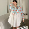 LANREM red Fish scale sequin small round-neck loose all-match above knee casual dress for female autumn tide 2A1423