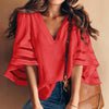 2022 New Summer Women Lace Printed Blouse Shirt Short Sleeve Casual Slim Chiffon Shirts Blusas Top Mujer Plus Size 3XL