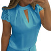 2022 New Summer Women Lace Printed Blouse Shirt Short Sleeve Casual Slim Chiffon Shirts Blusas Top Mujer Plus Size 3XL