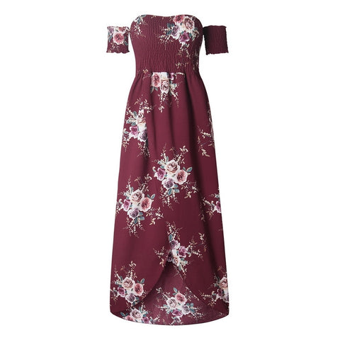 Beach Dress Women Summer Chiffon Dresses Boho Maxi Dress Vestidos Long Sexy Women Off Shoulder Female Sundresses