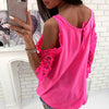 Long Sleeve Hollow Out Women Blouse Shirt 2022 New Summer Casual Sexy Cold Shoulder Ladies Tops Mujer Tops Tee Blusas