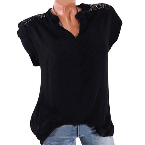 Summer Blouses Fashion Women Tops Solid Casual Short Sleeve Blouse 2022 Fashion Plus Size Summer Shirt Drop Shipping