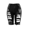 Women 2022 Summer Half Length Jeans Ripped New High Waist Fashion Streetwear Hole Stretch Slim Torn Woman Denim Shorts