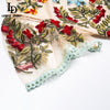 LD LINDA DELLA 2023 Runway Summer Dress Women's Flare Sleeve Floral Embroidery Elegant Mesh Hollow Out Midi Dresses