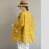 LDKVGSU Summer 2022 British Women Floral Lace Blazer Ladies Multicolor Lace Embroidery All-Match Casual Thin Top 203