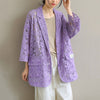 LDKVGSU Summer 2022 British Women Floral Lace Blazer Ladies Multicolor Lace Embroidery All-Match Casual Thin Top 203
