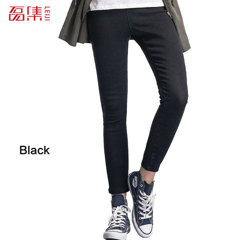 LEIJI Fashion Jeans 4 Colors With High Waist Leggings Elastic Waist Female Stretch Denim Plus Size Skinny Pencil Women Jeans
