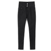 LEIJIJEANS 2022 autumn high waist slim ladies jeans button fly elastic waist legging jeans plus size stretchy black women jeans