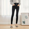 LEIJIJEANS 2022 autumn high waist slim ladies jeans button fly elastic waist legging jeans plus size stretchy black women jeans