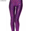 High Waist punk rock Harajuku workout push up fitness sexy 3d print mermaid Fish Scale women leggings plus size pants