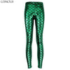 High Waist punk rock Harajuku workout push up fitness sexy 3d print mermaid Fish Scale women leggings plus size pants