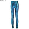 High Waist punk rock Harajuku workout push up fitness sexy 3d print mermaid Fish Scale women leggings plus size pants